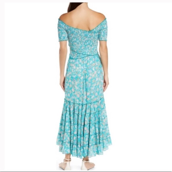 Poupette St. Barth Soledad Dress Size S Off The Shoulder Maxi - Picture 2 of 9